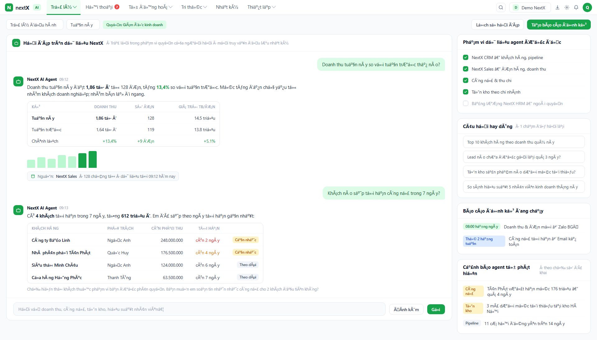 NextX AI Agent — Operations assistant on NextX data