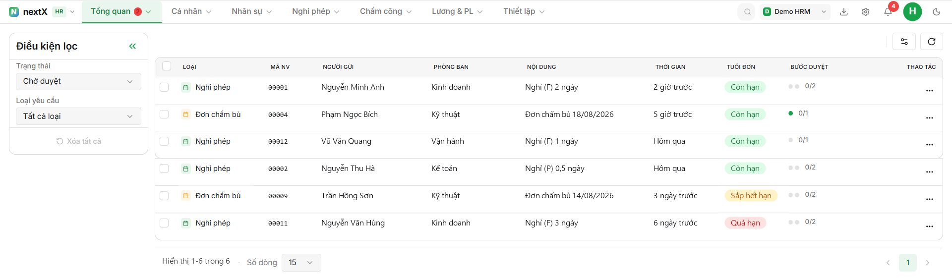 NextX AI HRM — Leave & Approvals