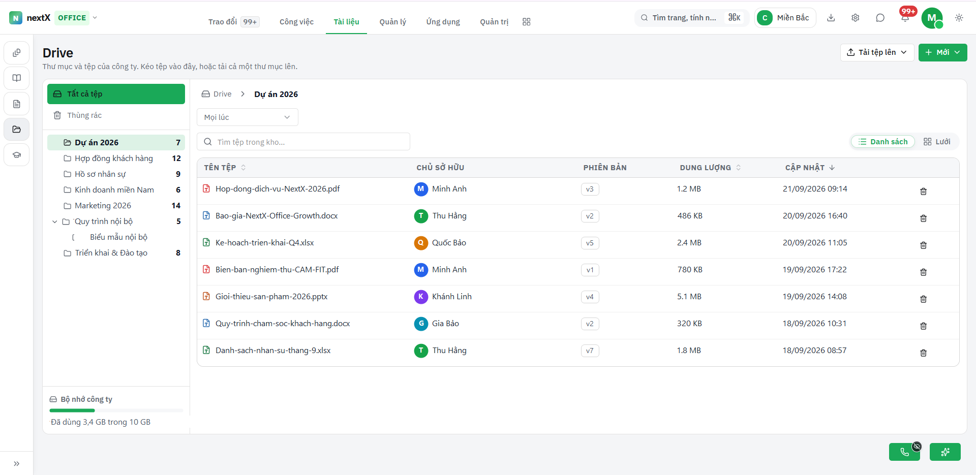 NextX AI Office — Documents & Company Drive