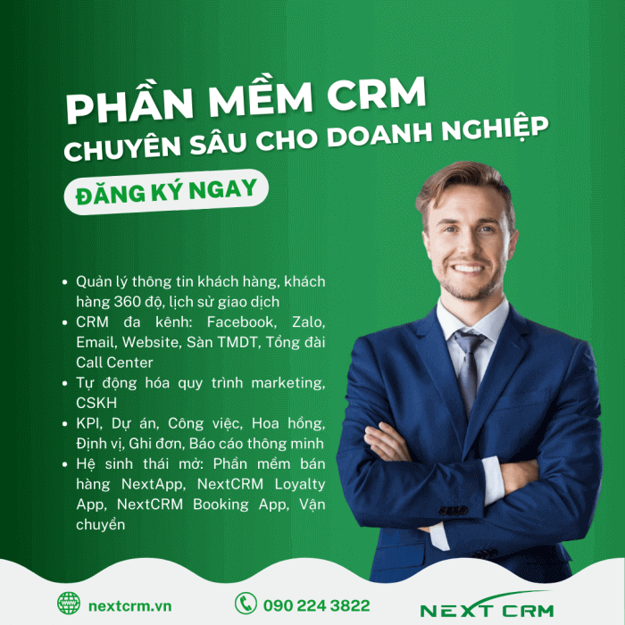 hoạt động chăm sóc khách hàng sau mua của nextcrm 