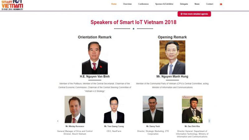 NextVision vinh dự được mời làm diễn giả hội thảo và triển lãm quốc tế Smart IoT Việt Nam 2018
