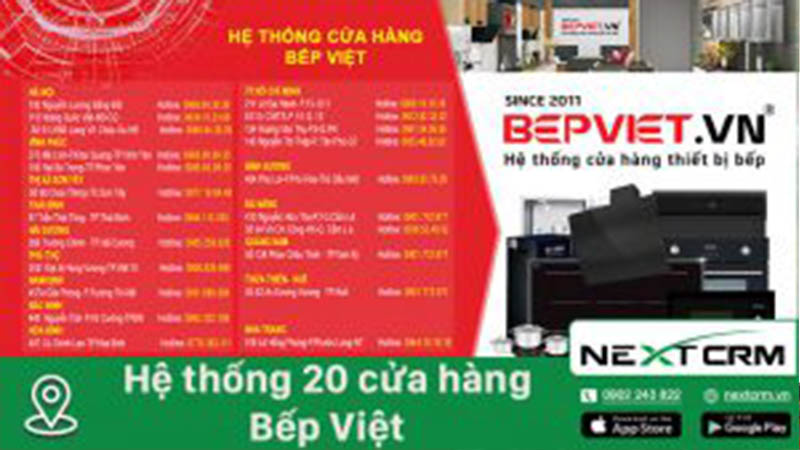 Bếp Việt sử dụng phần mềm NextCRM quản lý 20 điểm bán trên toàn quốc
