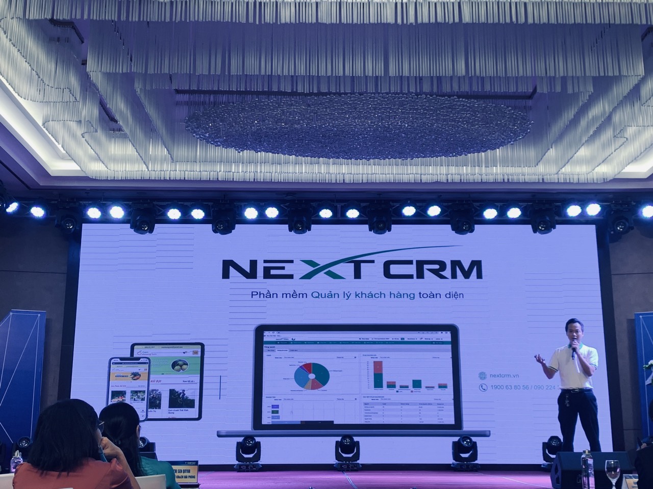 CEO Trần Quang Cường giới thiệu giải pháp – phần mềm NEXTX trong sự kiện kết nối kinh doanh tại Techfest Hải Phòng 2022