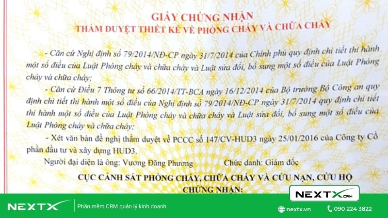 Chứng nhận phòng cháy chữa cháy